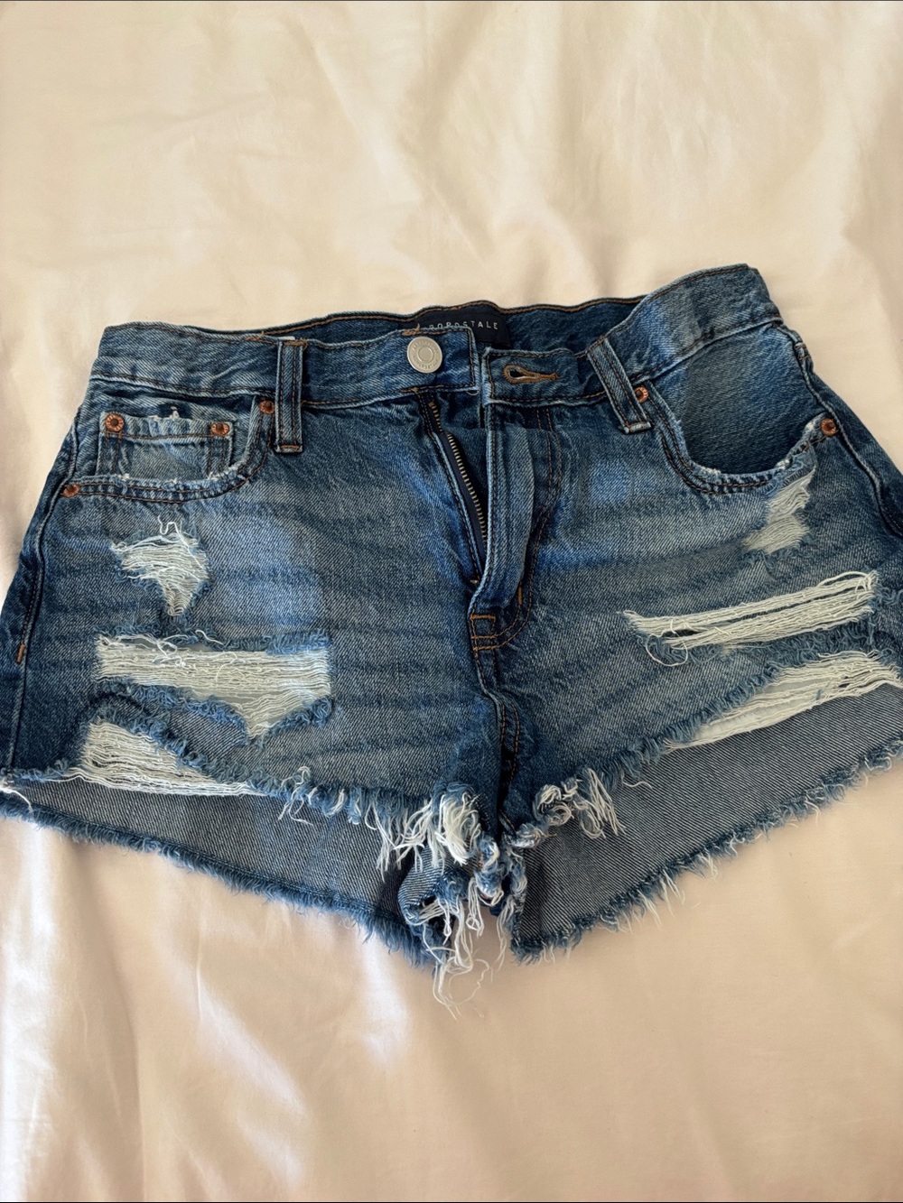 Aeropostale Distressed Blue Denim Jean Shorts great condition